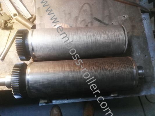 OEM Custom Double-Sided 42CrMoA Steel Embossing Roller with HRC58-62 Hardness for Wood Floor and Leather
