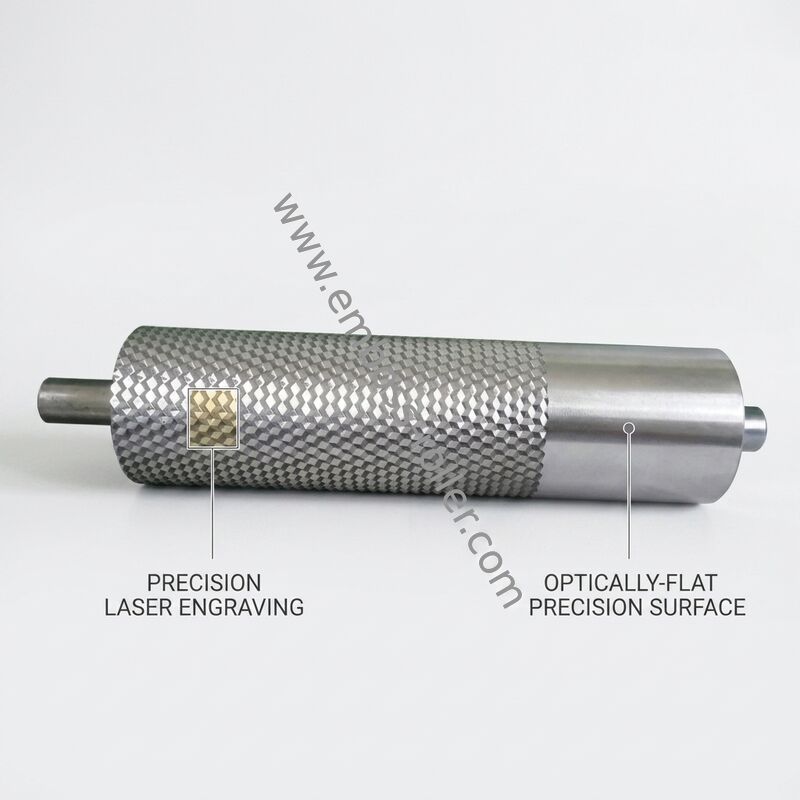 Laser Engraved Leather Embossing Steel Roller 45# Seamless Pipe HRC 52-58 Chrome Plated Mirror Finish